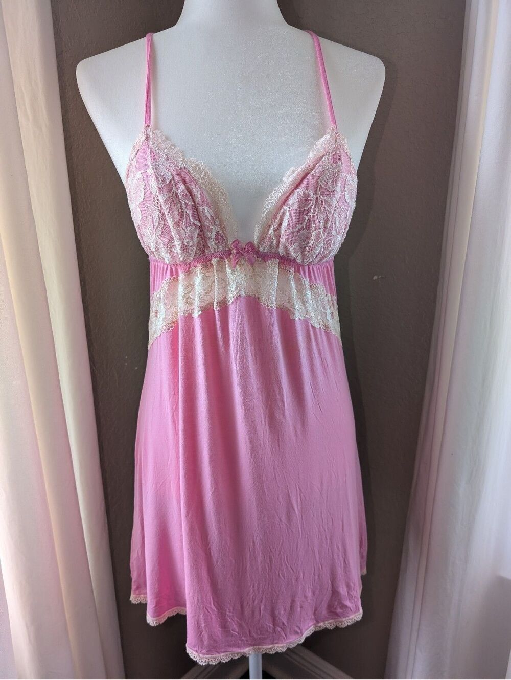 Vintage 2013 Victoria’s Secret Pink Lace Babydoll Slip